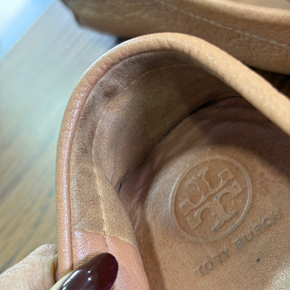 Tory Burch Kira Driver Beige Tumble Leather Driving Flat Moccasin | Pre Loved |