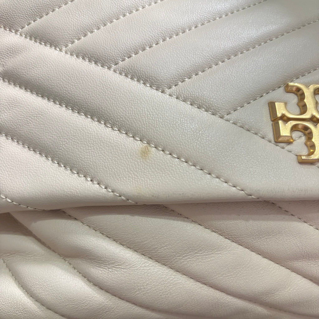 Tory Burch Cream Kira Chevron Leather Shoulder Bag | Pre Loved |