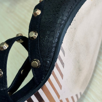 Dune Black Casterly T-Bar Studded Court Shoes | Pre Loved |