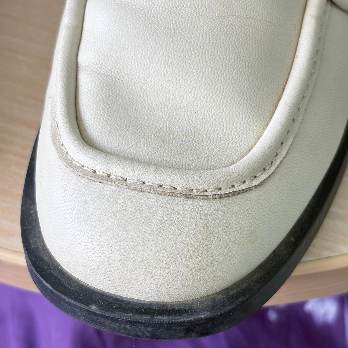 Charles And Keith Cream And Gold Chain Loafers | Pre Loved |