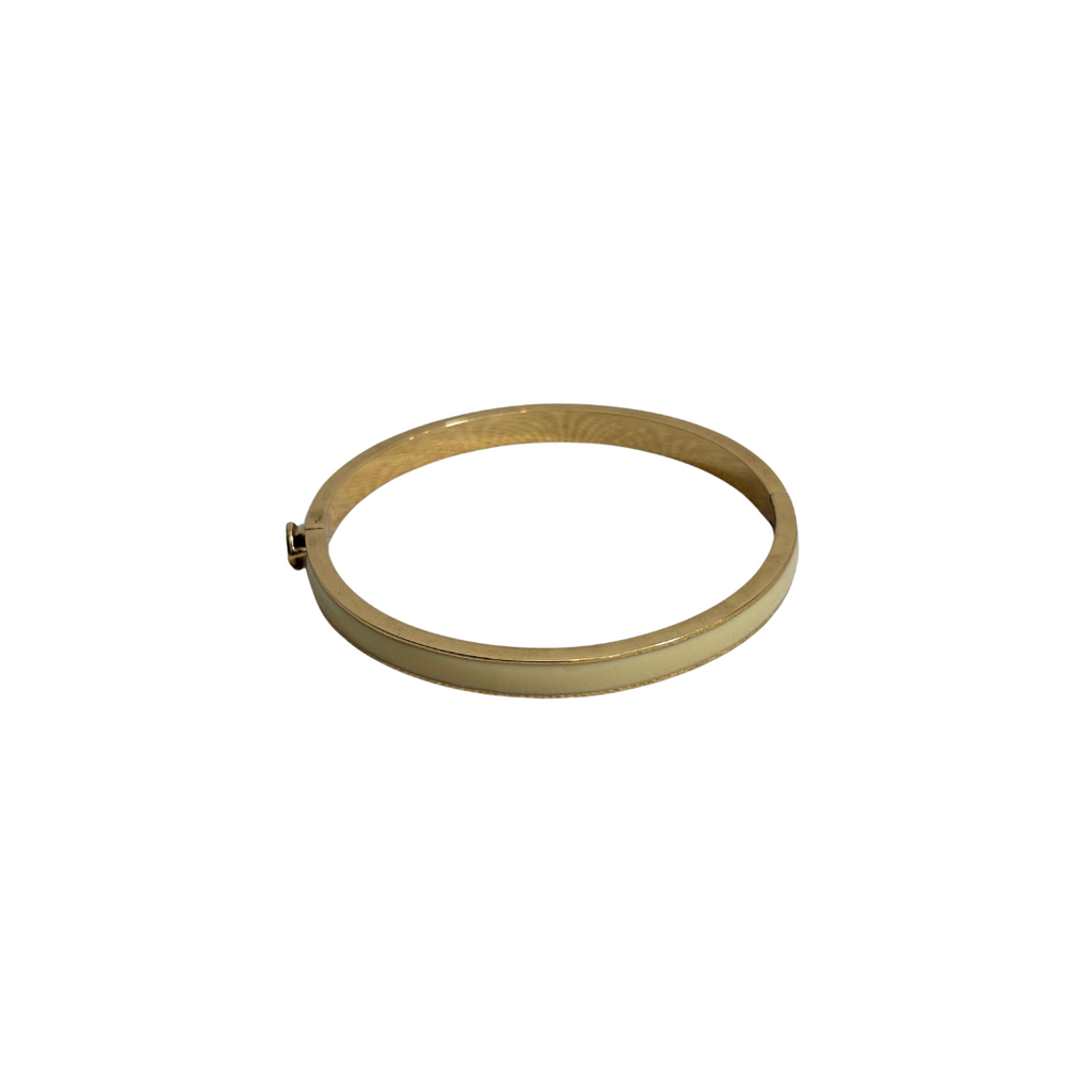 Kate Spade Gold & Cream Thin Hinge Bangle | Pre Loved |