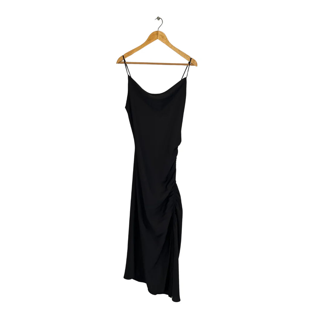 HOT Black Silk Dress Zara Slip Dress Black ZARA Black Satin Slip