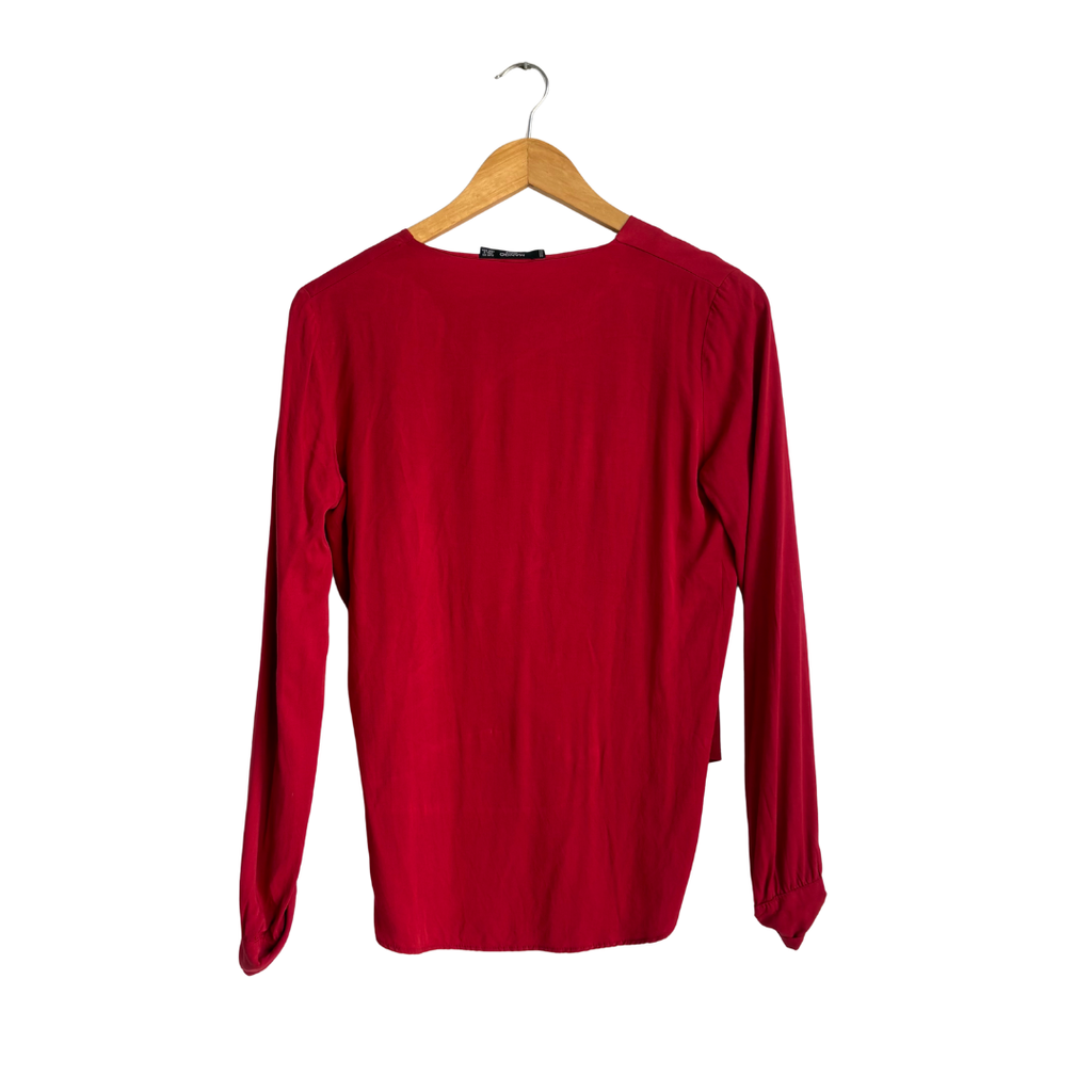Mango Red Long Sleeve Wrap Top | Gently Used |