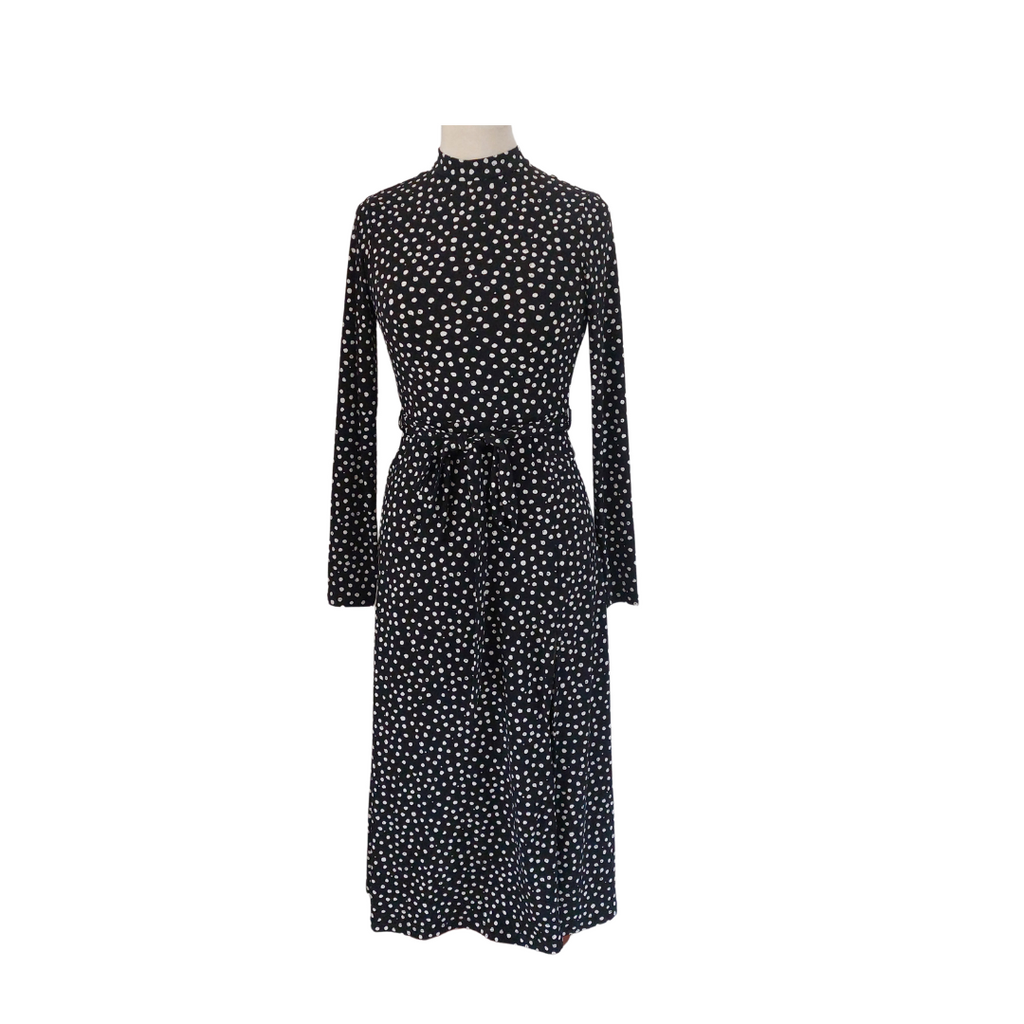 H&M Black Polka Dot Belted Dress | Gently Used |
