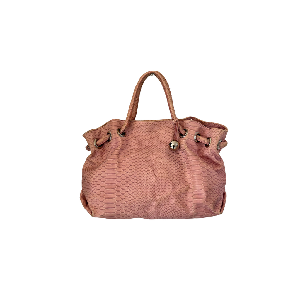 Furla Blush Pink Leather Croc-Embossed Carmen Tote | Pre Loved |