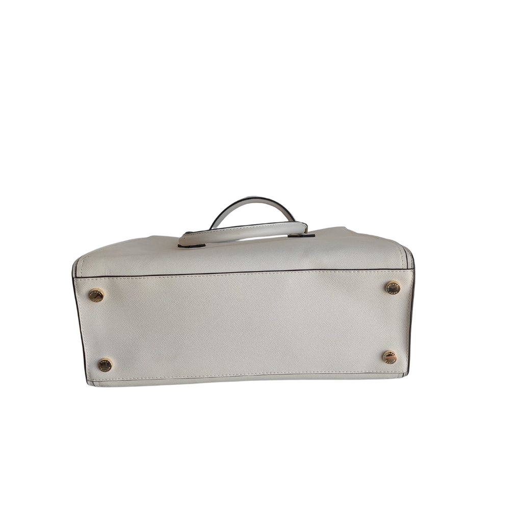 Michael Kors White “HOPE” Large Leather Satchel Bag | Pre Loved |