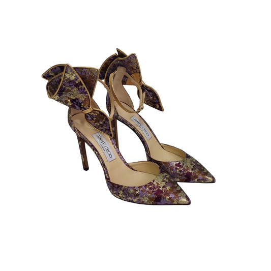 Jimmy Choo Kelley Grape Mix Leather Heels | Gently Used |