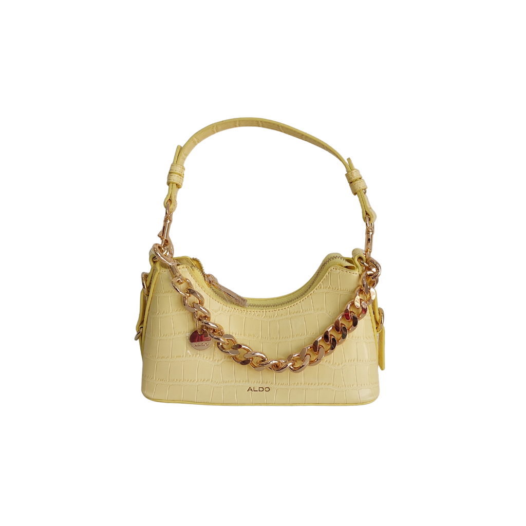 Aldo Yellow Leatherette Valamaryn Handbag | Brand New |