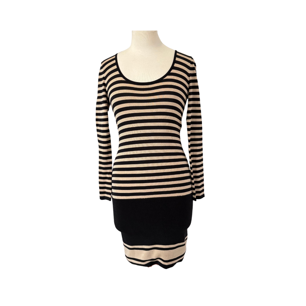 Pinky&Dianne Black & Gold glitter Knee Length Dress | Gently Used |