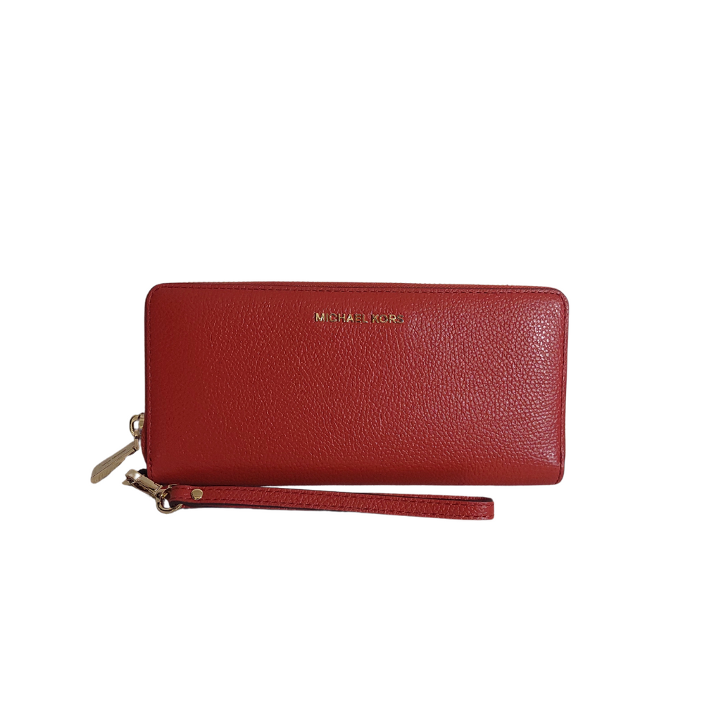 Michael Kors Terracotta Leather Large Travel Wallet / Wristlet | Like New |
