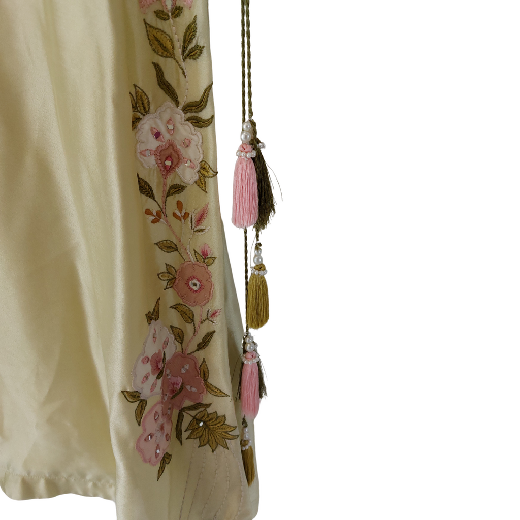 Amna Arshad Yellow Embroidered Silk Outfit (3 PCS) | Gently Used |