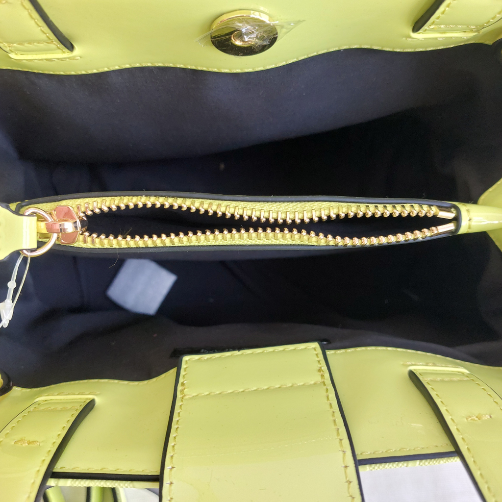 Armani Exchange Light Green Leatherette Liz Glossy Tote Bag | Brand New |