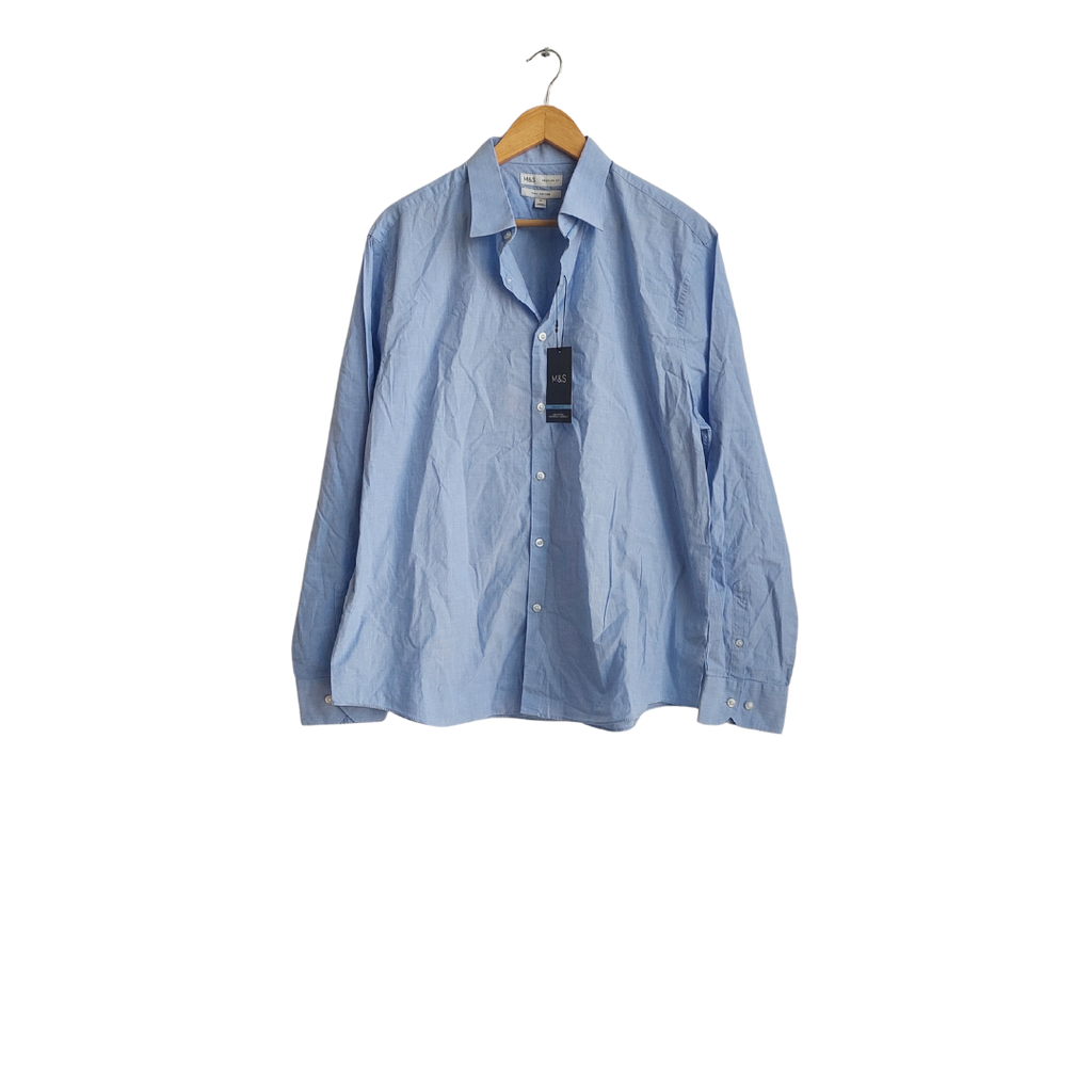 M&S Men's Light Blue Collared Shirt | Brand New |