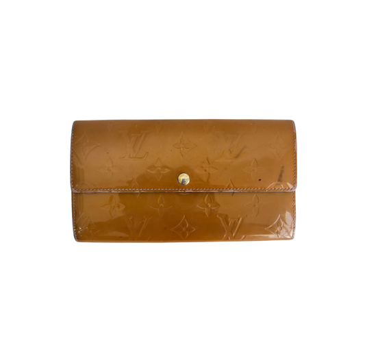 Louis Vuitton Mustard Monogram Vernis Sarah Wallet | Pre Loved |