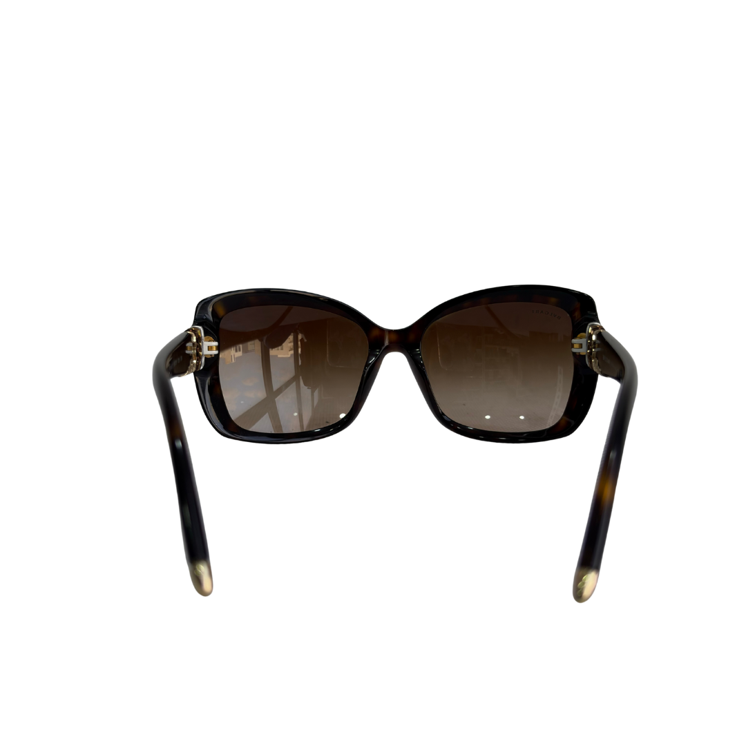 Bvlgari Dark Havana Oversized Butterfly Sunglasses | Pre Loved |