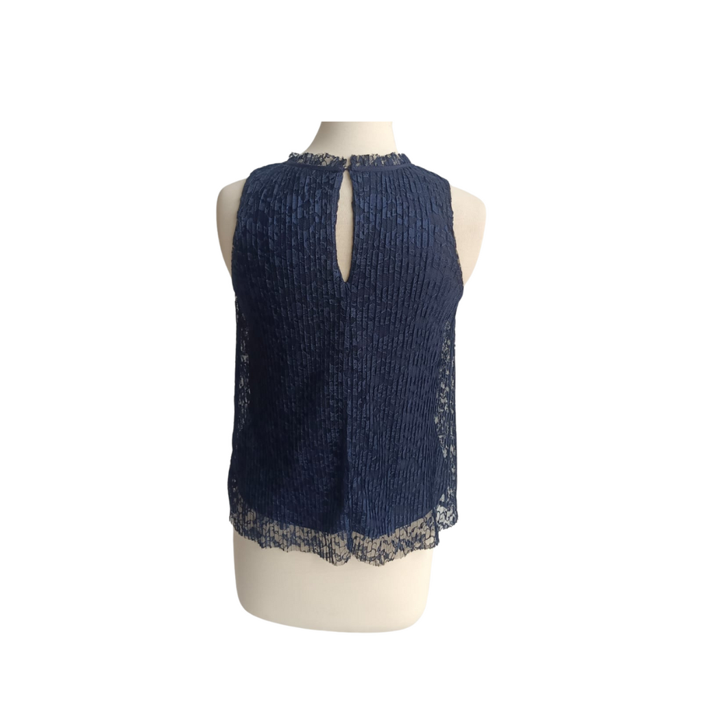 H&M Navy Sleeveless Lace Top | Like New |