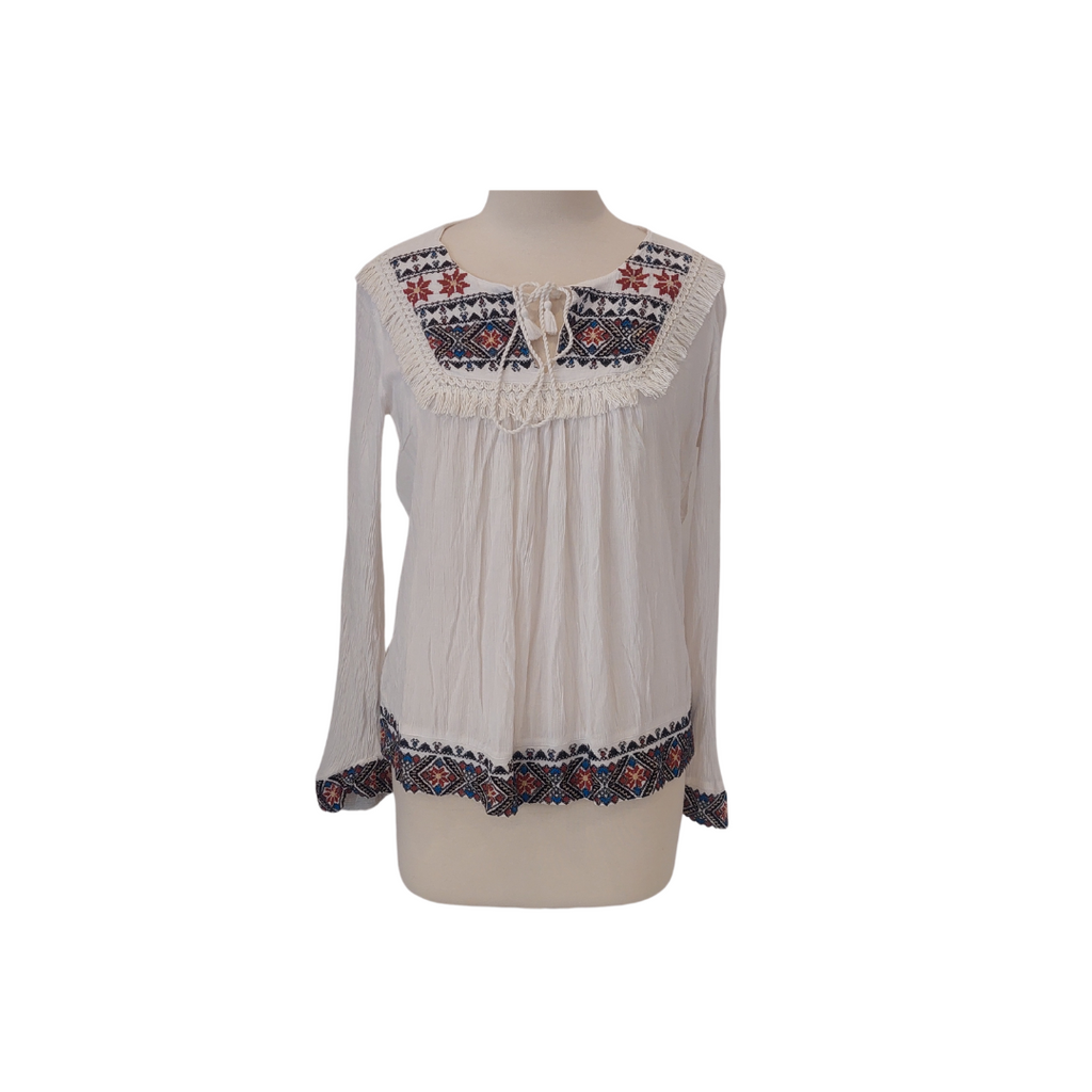 NEXT White Ethnic Embroidered Top | Pre Loved |