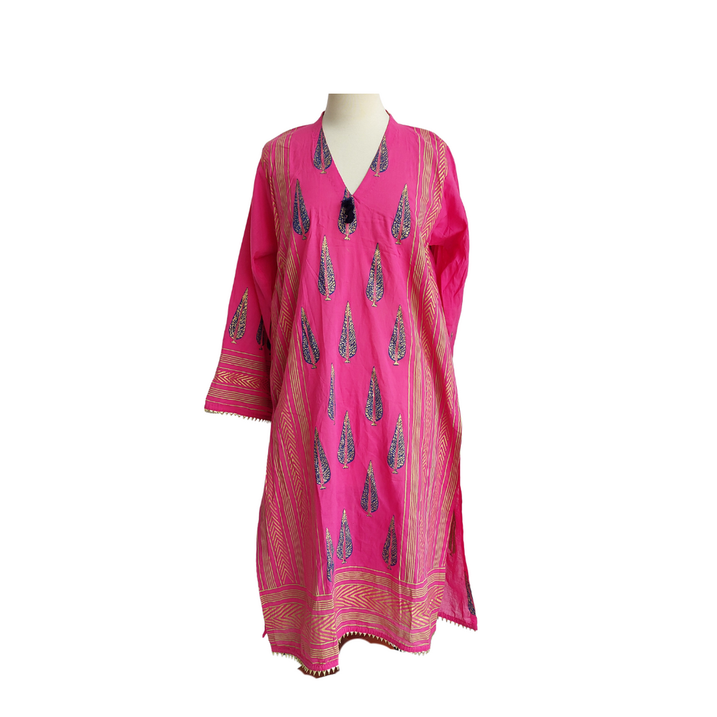 Blocked Pink Tassel Detail Kurta | Gently Used |