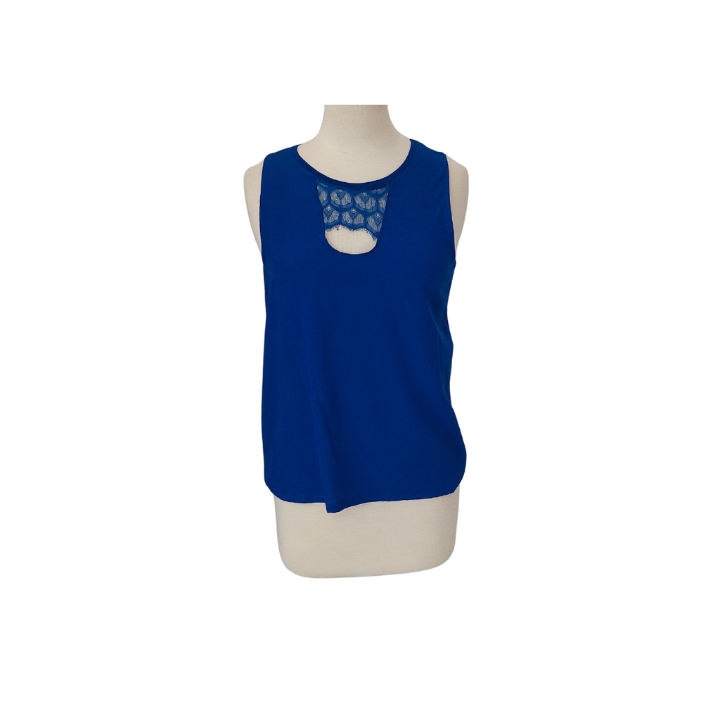 Naf Naf Royal Blue Lace Sleeveless Top | Gently Used |
