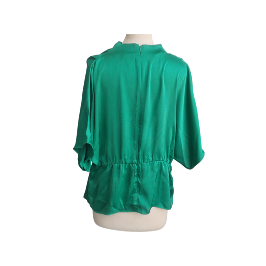H&M Green Satin Poncho Top | Pre Loved |