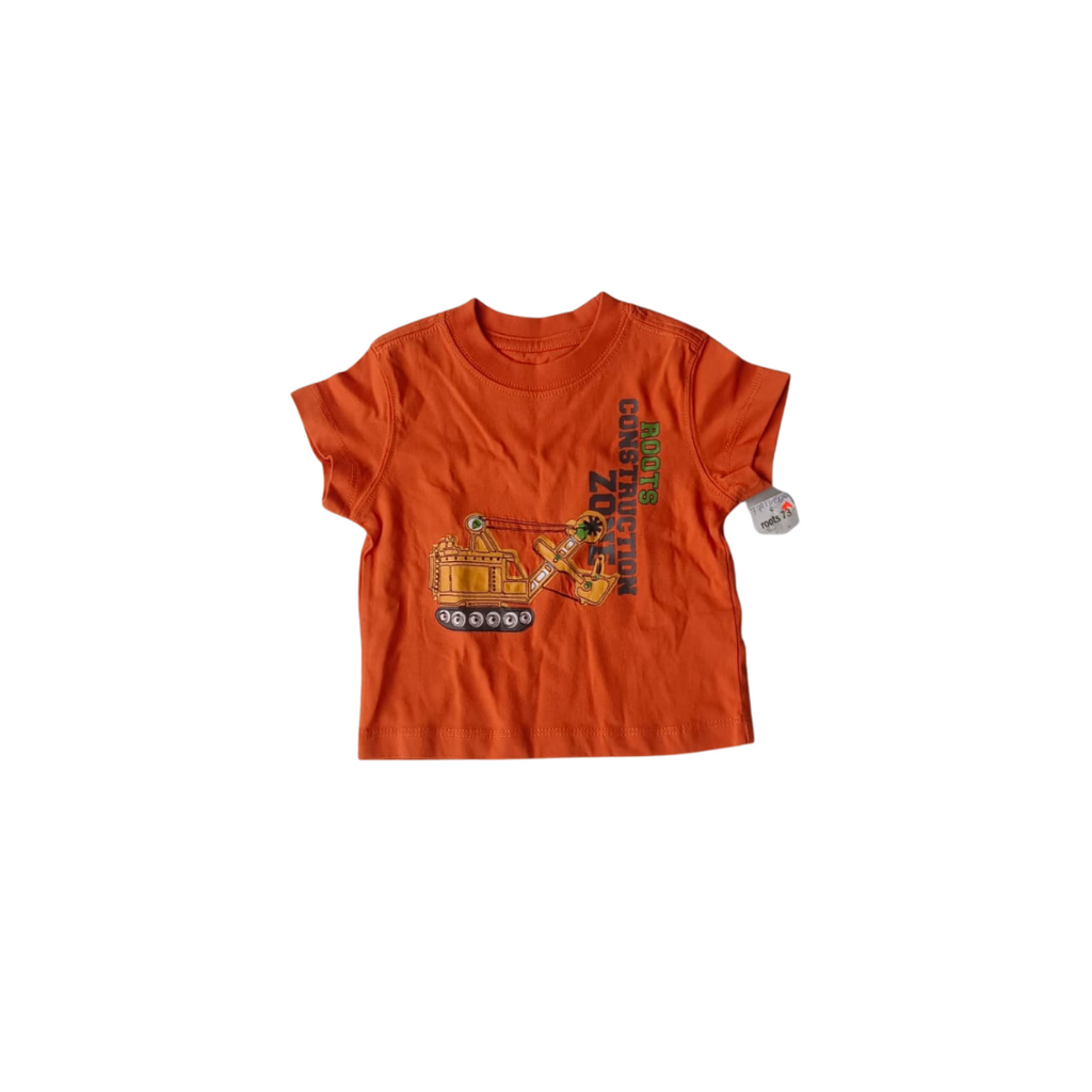 Roots 73 Orange 'Construction Zone' Short Sleeves Shirt (3-6 Months) | Brand New |
