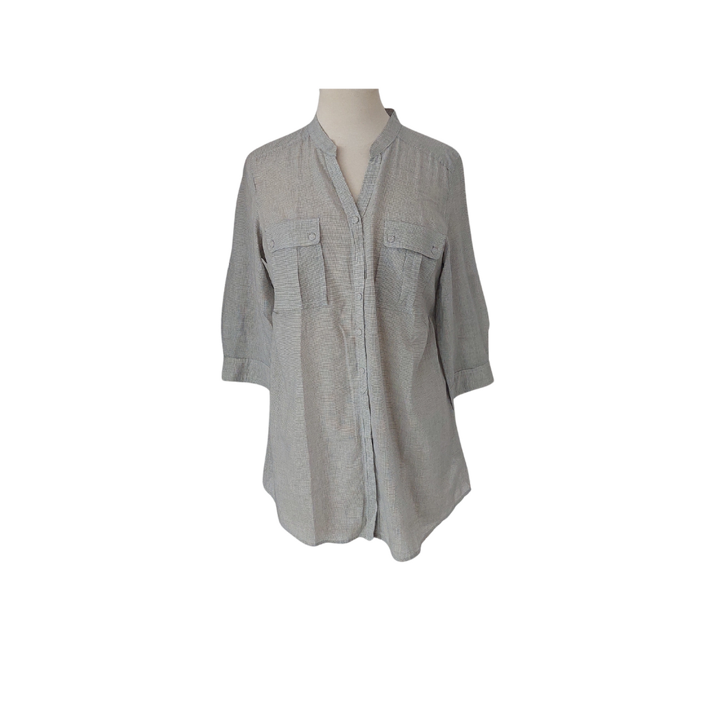 Autograph Weekend Grey Checked Button Down Shirt | Gently Used |