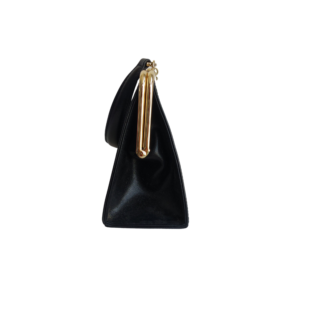 Jafferjees Black Leather Handbag | Pre Loved |