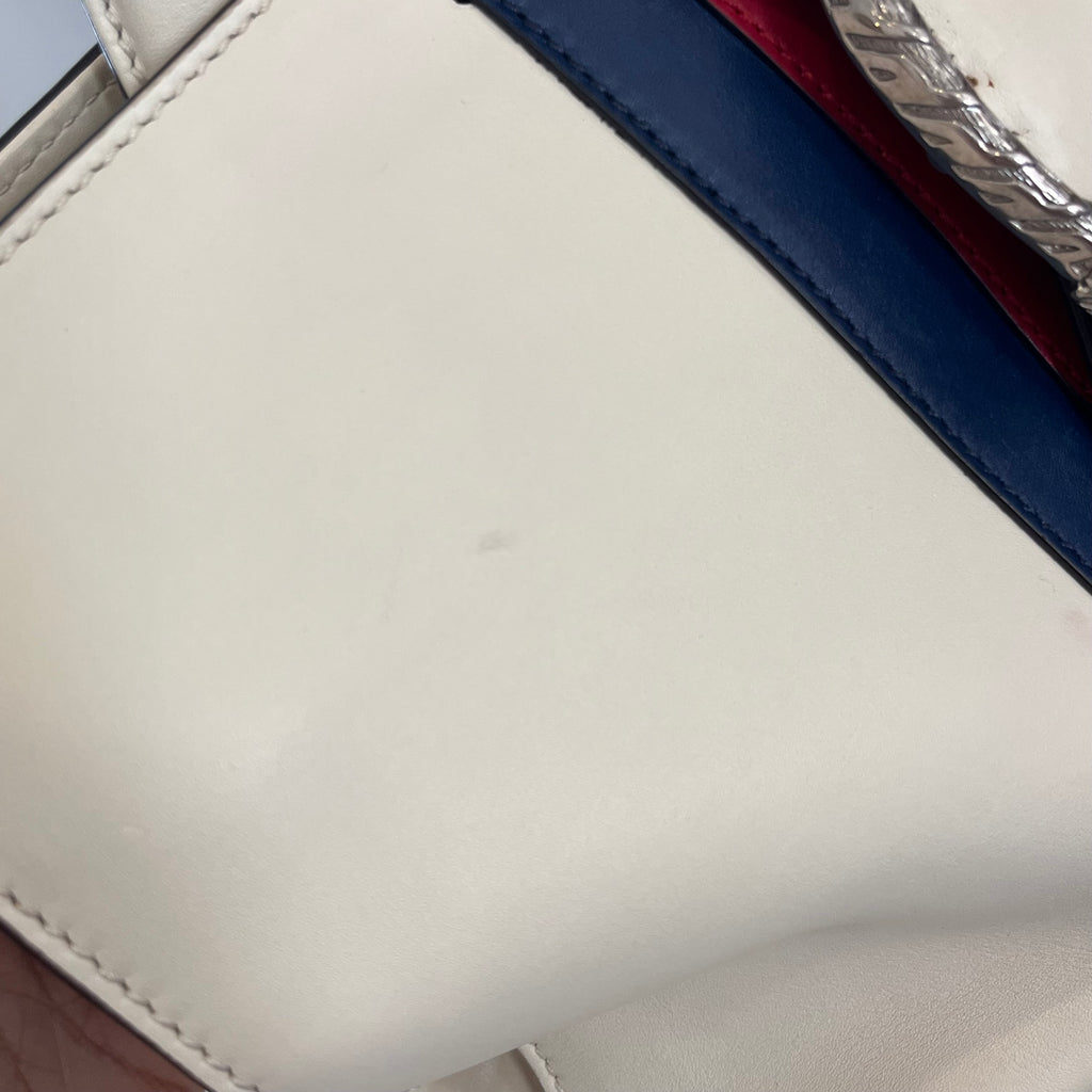Gucci White Calfskin Web Stripe Large Dionysus Tote Bag | Pre Loved |