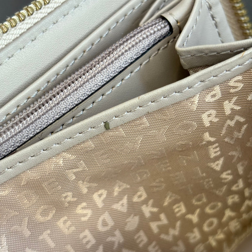 Kate Spade Cream & Taupe 'Spencer' Zip Around Continental Wallet | Gently Used |