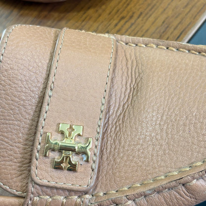 Tory Burch Kira Driver Beige Tumble Leather Driving Flat Moccasin | Pre Loved |