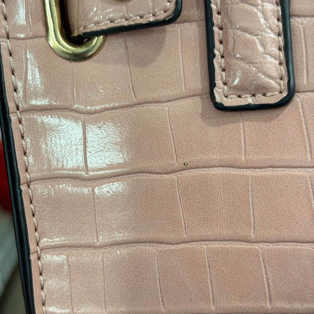 Aldo Pink Posa Croc Textured Satchel Bag | Gently Used |