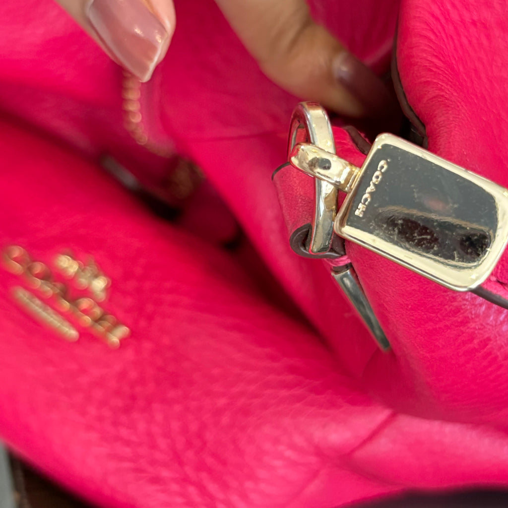 Coach Bag Ruby Pink Madison Leather Small Phoebe Shoulder Bag | Pre Loved |