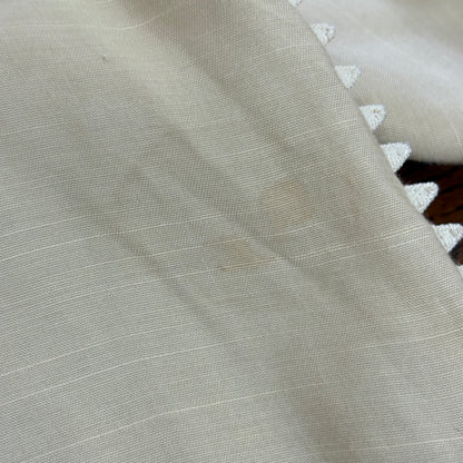 Sana Safinaz Beige Viscose Lawn Lace Appliqued Kurta | Pre Loved |