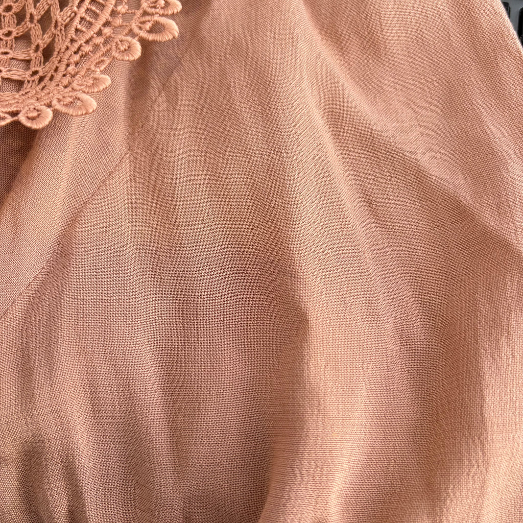 Mango Dusty Pink Pleated Lace Elastic Waist Top | Gently used |