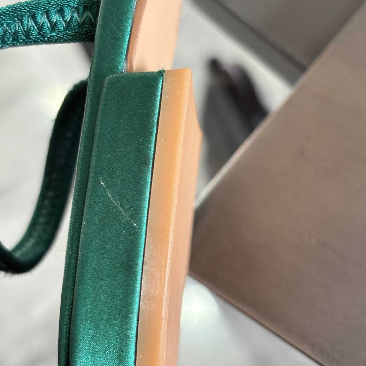 Steve Madden Emerald Satin Embellished Sloane St. Flat Sandals | Brand New |