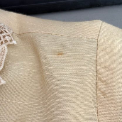 Sana Safinaz Beige Viscose Lawn Lace Appliqued Kurta | Pre Loved |