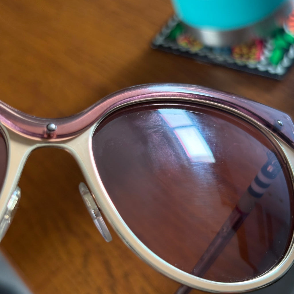 Burberry Pink/Gold BE3096 Oversize Metal Sunglasses | Brand New |