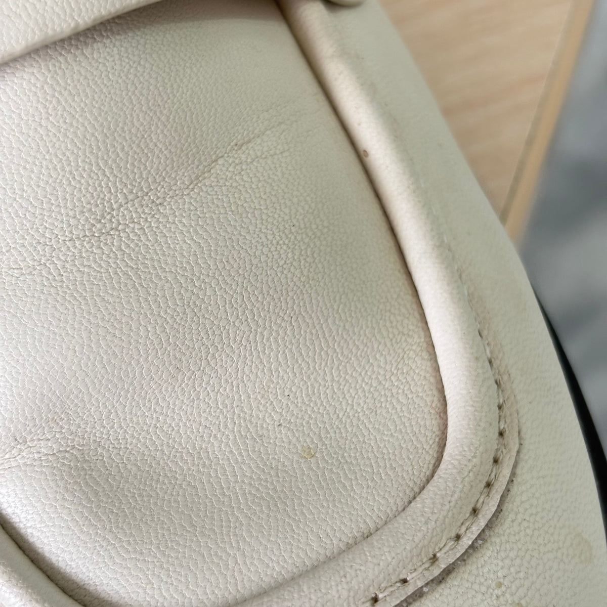 Charles And Keith Cream And Gold Chain Loafers | Pre Loved |