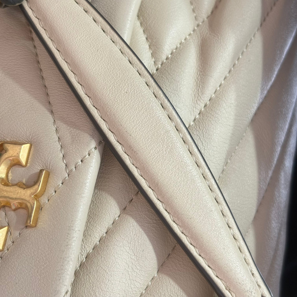 Tory Burch Cream Kira Chevron Leather Shoulder Bag | Pre Loved |