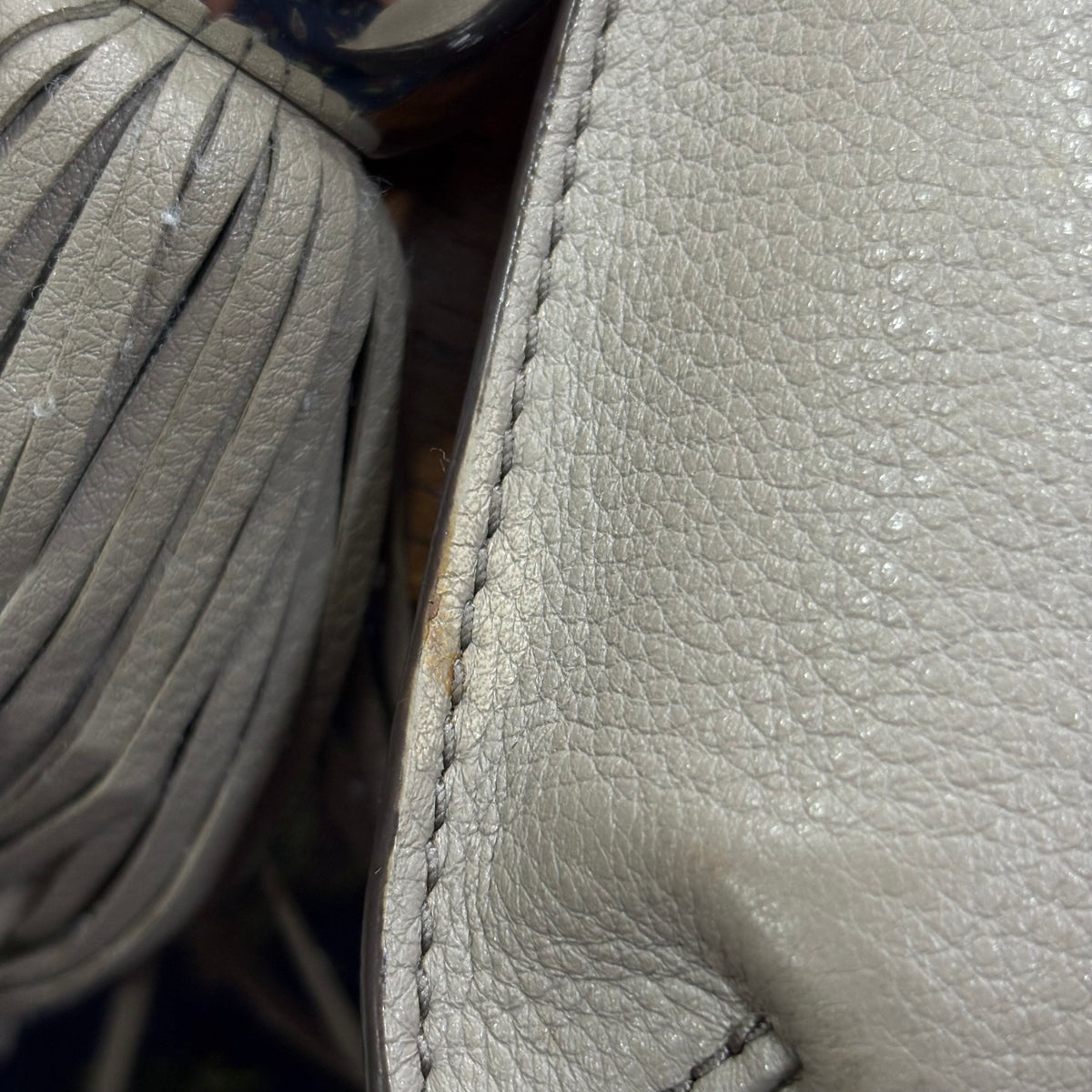 Tory Burch Grey Leather Crossbody Bag | Pre Loved |