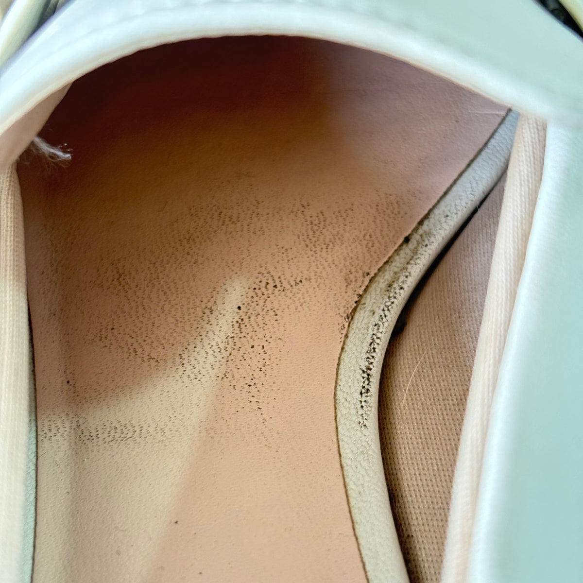 Charles And Keith Cream And Gold Chain Loafers | Pre Loved |