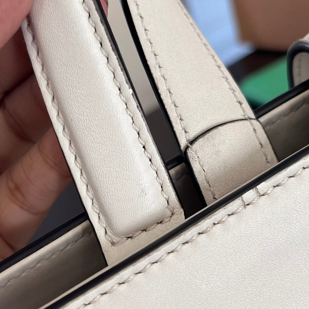 Gucci White Calfskin Web Stripe Large Dionysus Tote Bag | Pre Loved |