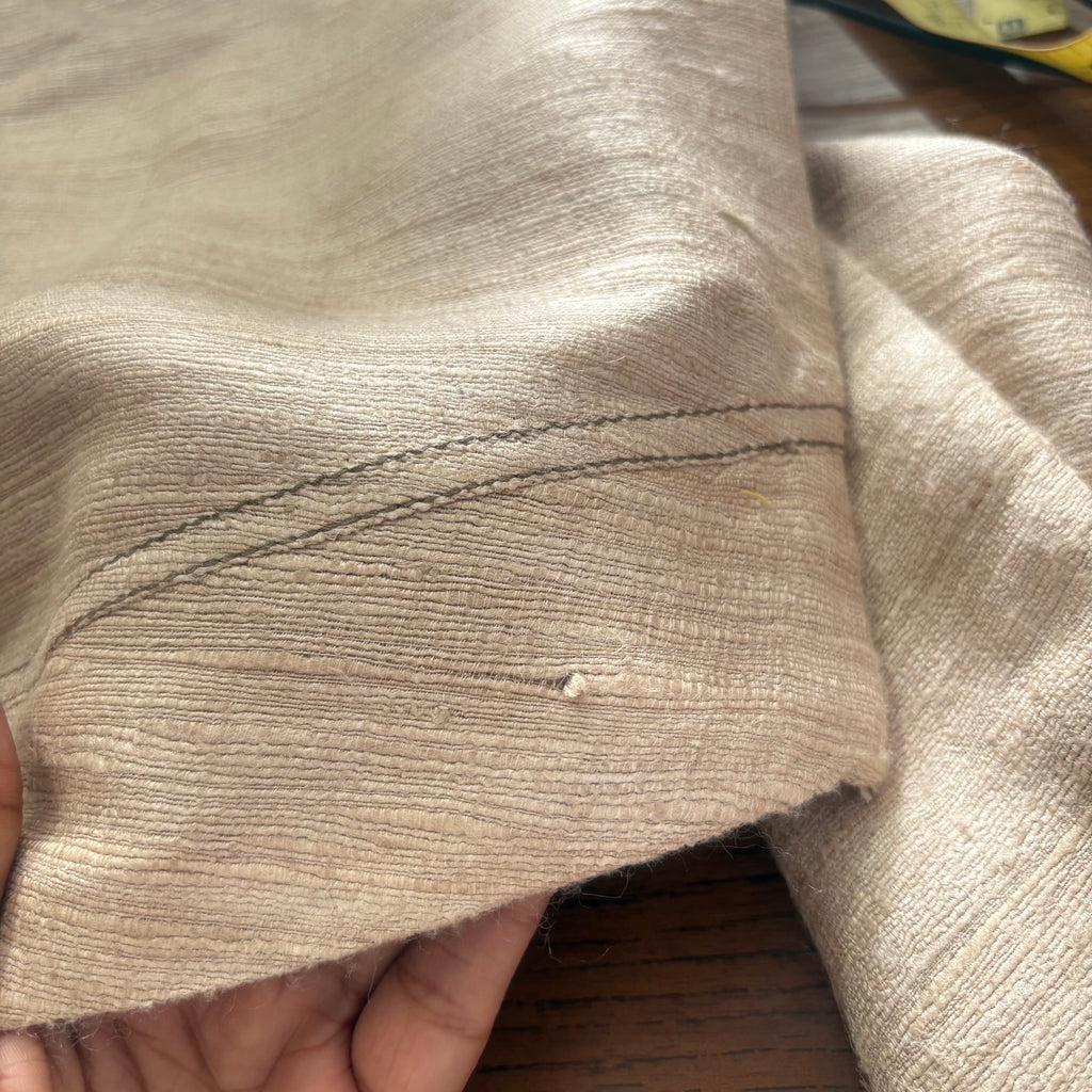 Shamsha Hashwani Light Brown Jute Embroidered Kurta | Gently Used