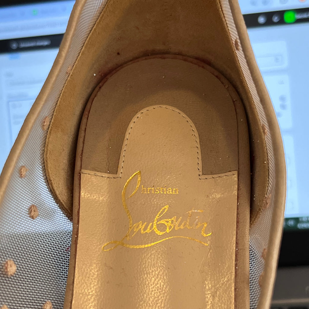 Christian Louboutin Feerica Crystal Embellished Mesh Ballet Flats | Pre Loved |