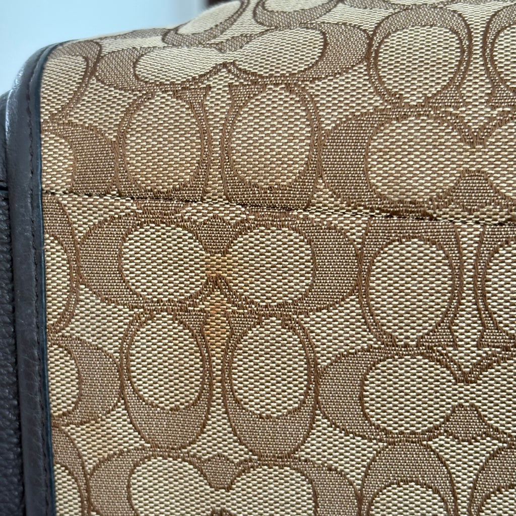 Coach Signature 'Phoebe' Brown Canvas & Leather Shoulder Bag | Pre Loved |