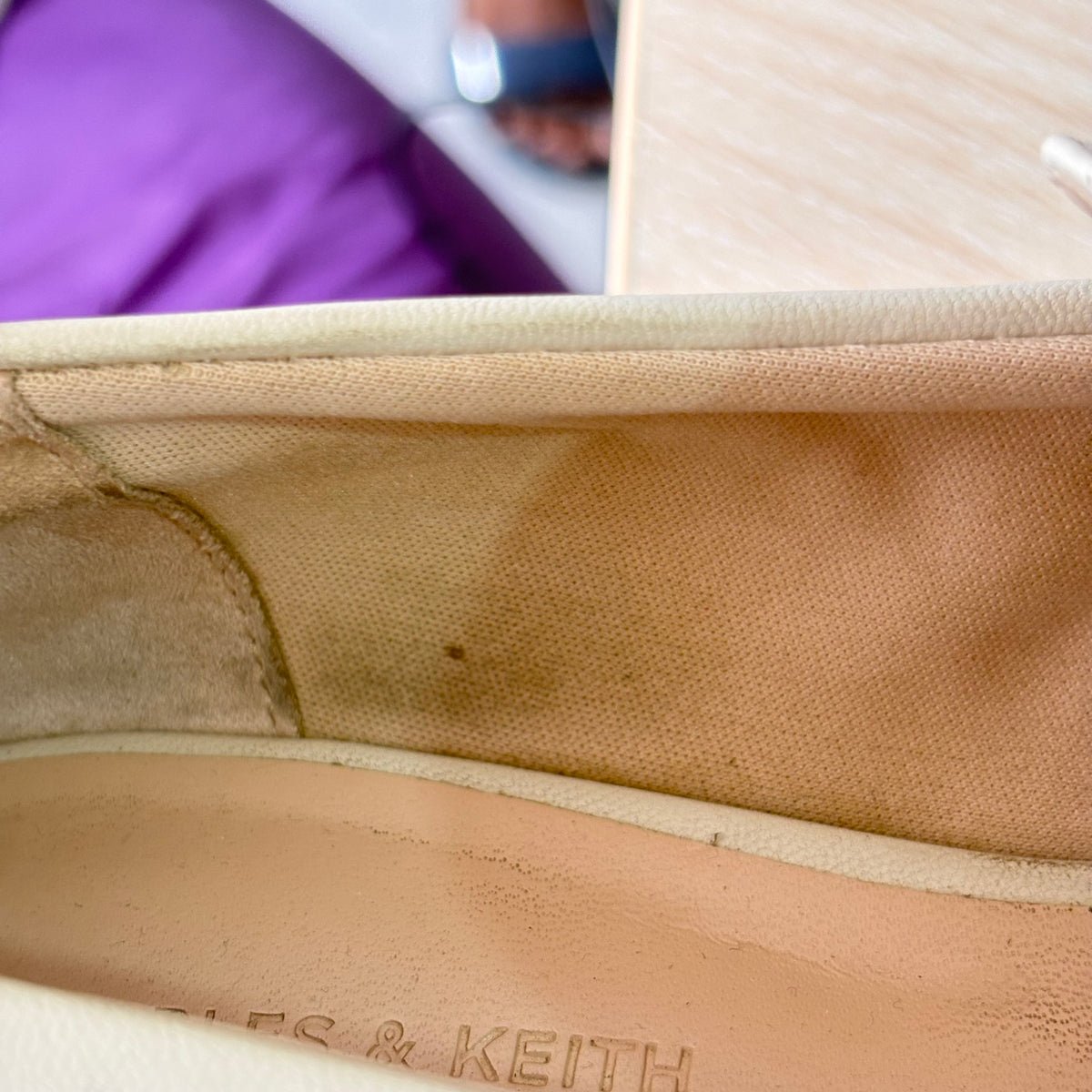 Charles And Keith Cream And Gold Chain Loafers | Pre Loved |