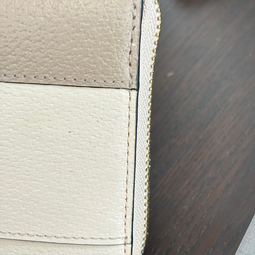 Kate Spade Cream & Taupe 'Spencer' Zip Around Continental Wallet | Gently Used |