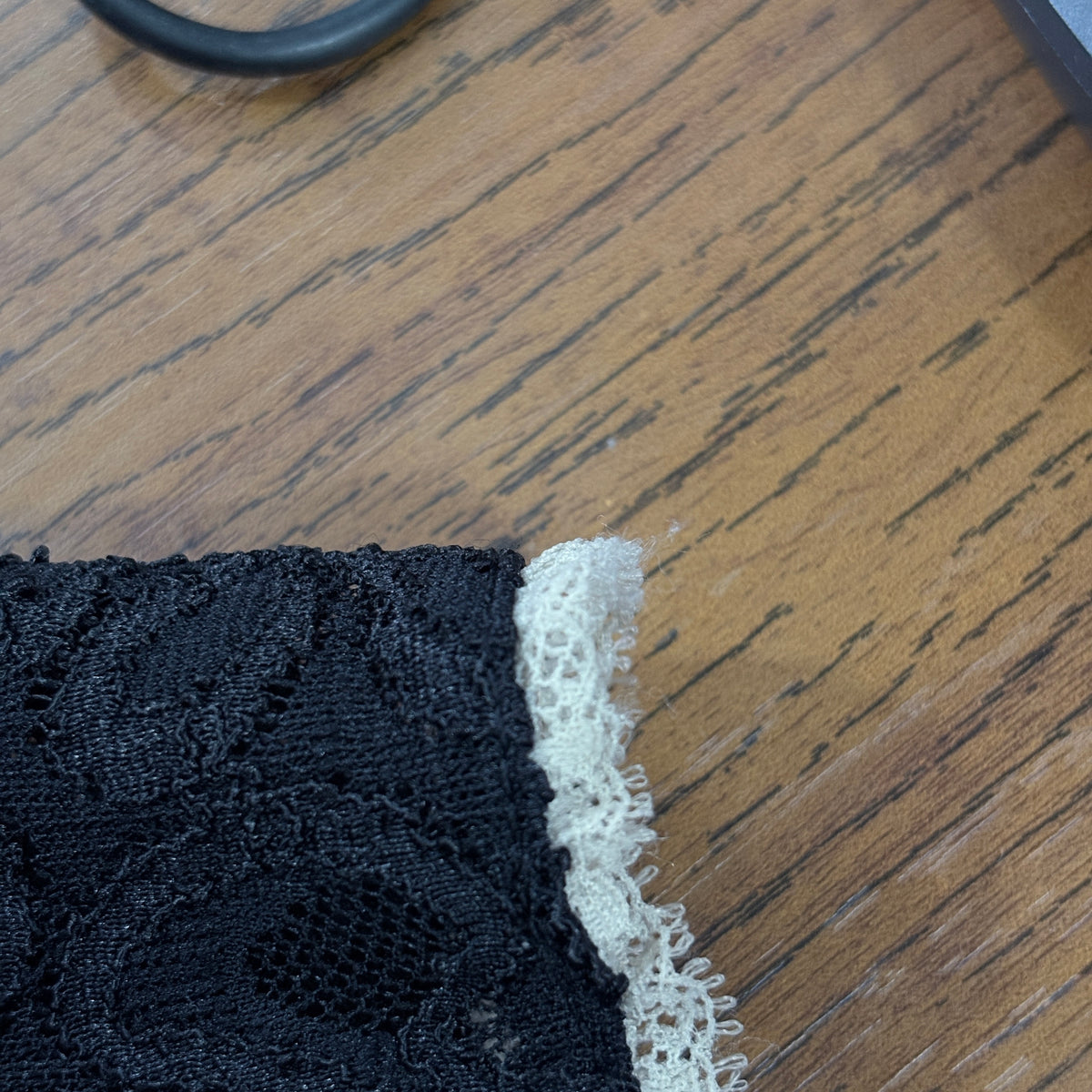 Mango Black Mock Neck Lace Top | Gently Used |