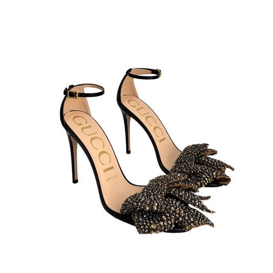 Gucci Black Patent Vernice Crystal Nero Stiletto Pumps | Gently Used |