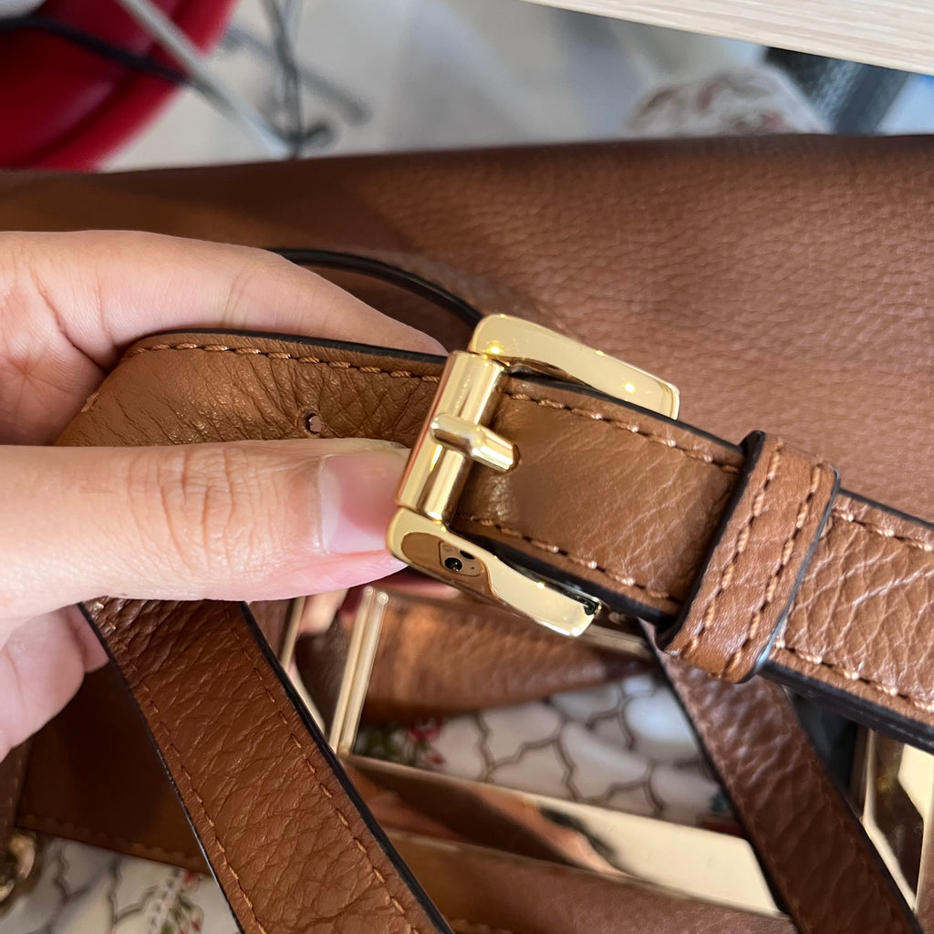 Michael Kors Berkley Luggage Brown Leather Crossbody Bag | Pre Loved |